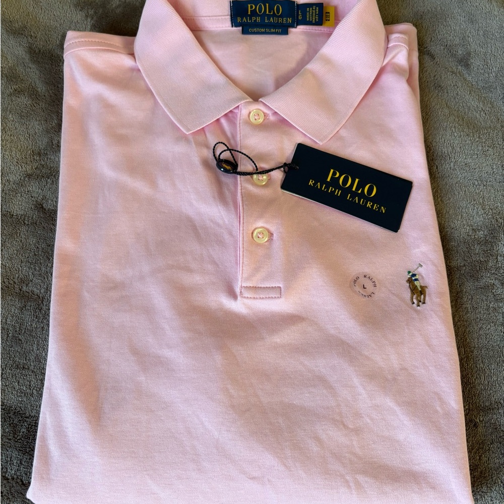 NWT Polo Ralph Lauren Classic Fit Pony Polo Shirt Men’s Large Pink Preppy Golf